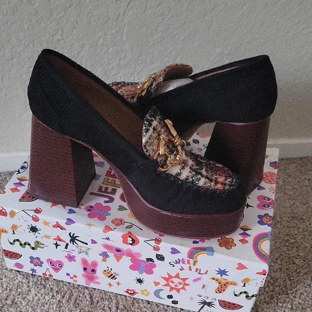 NWT SAM Elderqm Chic Black and Brown Women's Tweed/CorduroyLoafers